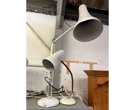 White painted angle poise lamp and another