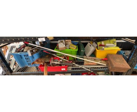 Large collection of garage equipment including hand tools 