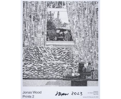 Jonas Wood (b.1977)Prints 2 Exhibition Poster&nbsp;Offset lithograph printed in colours, 2023, signed and dated in black ink,