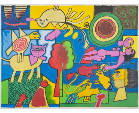 Corneille (1922-2010)Autour de l'arbre MagiqueLithograph printed in colours, 1994, signed and dated in pencil, numbered from 