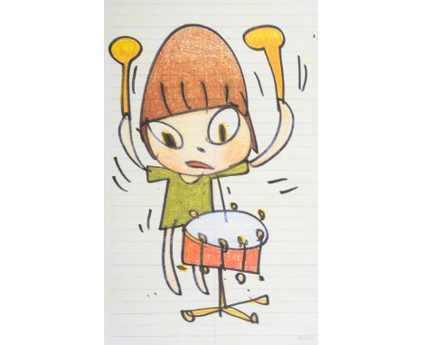 Yoshitomo Nara (b.1959)Banging the DrumOffset lithograph printed in colours, 2020, published by the Dallas Contemporary, Texa