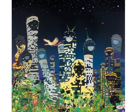 Chiho Aoshima (b.1974)City GlowOffset lithograph printed in colours, 2005, signed and dated in silver ink, numbered from the 