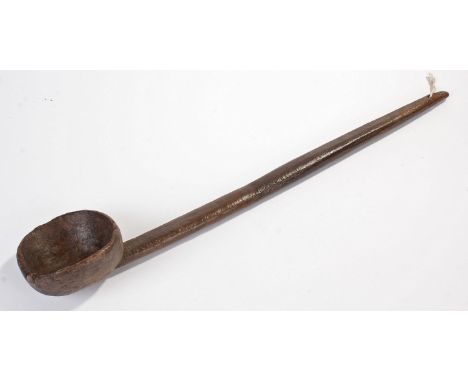 19th Century ash ladle, of large proportions, 62cm long