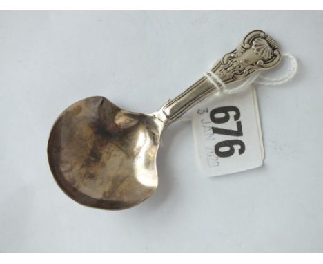 Georgian King’s pattern caddy spoon, B’ham 1834 by TB   