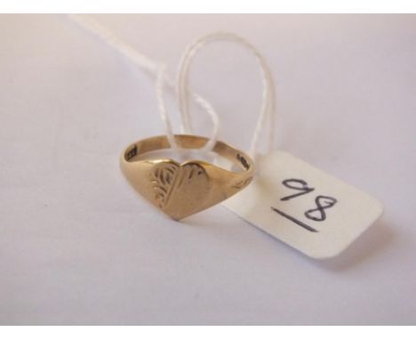 9ct signet ring approx size J 1.3g      