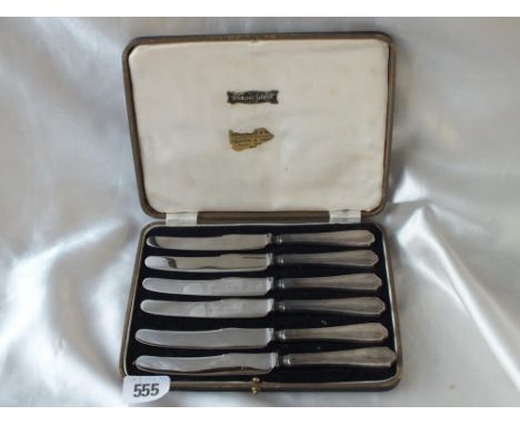 Boxed set of six fancy tea knives, Shef by EV       