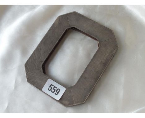 Octagonal engine turned photo frame, 5.5” high B’ham 1930  