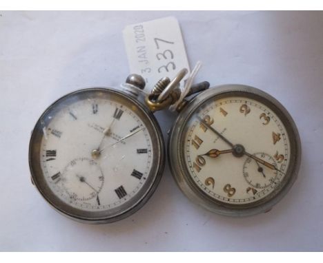 Acne silver gents pocket watch and a metal example   