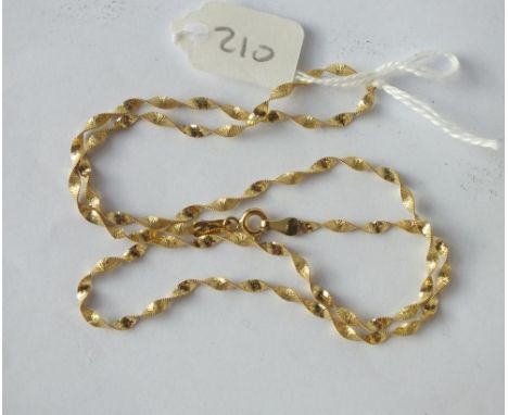 9ct. twist link neck chain, 17” long 2.2g.     