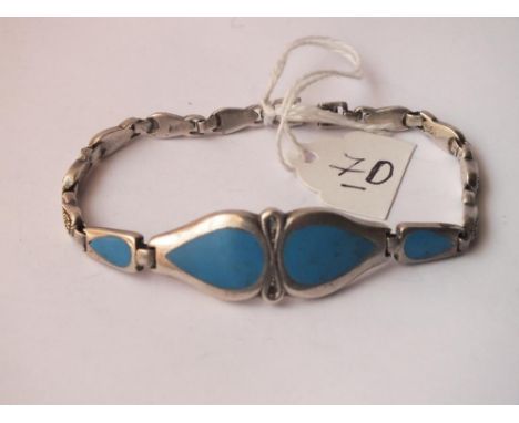 Fancy silver and enamel bracelet 25g inc    