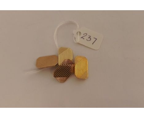 Pair Vintage 9ct cufflinks&nbsp; 8.5g