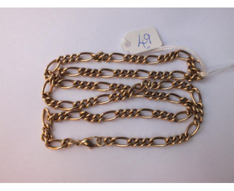 HEAVY FANCY LINK 9CT NECK CHAIN - 43.9g  24" long   