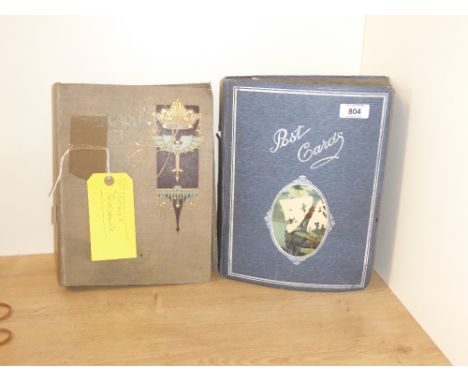 POSTCARDS, 2 ALBUMS WITH VINTAGE COLLECTION OF GB AND FOREIGN CARDS + SHIPS   Couple of well filled postcard albums with one 