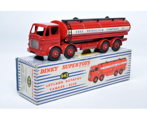 Dinky No. 943 Leyland Octopus Tanker, Esso. Single issue is in red, with red hubs, as shown. Displays generally very good to 