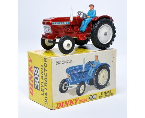 Dinky No. 308 Leyland 384 Tractor. Single issue is in red, with white hubs, as shown. Displays generally very good to excelle