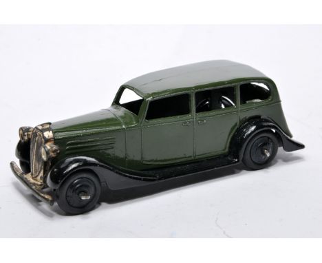 Dinky No. 30d Vauxhall Saloon. Issue is in dark green, as shown. Displays generally very good to excellent, with very little,