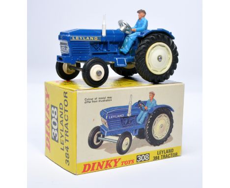 Dinky No. 308 Leyland 384 Tractor. Single issue is in blue, with white hubs, as shown. Displays generally very good to excell
