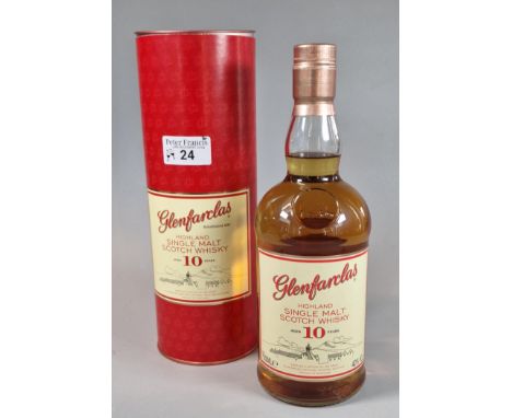 Bottle of Glenfarclas Highland Single malt Scotch Whisky, aged ten years. In tubular box, 700ml. (B.P. 21% + VAT)