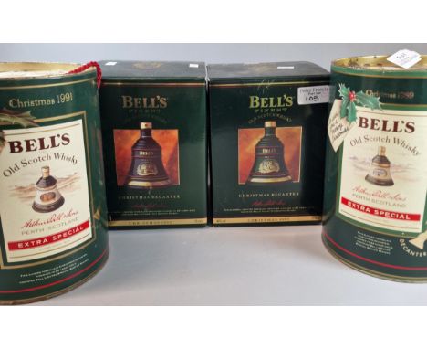 collection of four Bell's Old Scotch Whisky Christmas decanters, in original boxes to include: 1989, 1991, 1992 and 1993. (4)