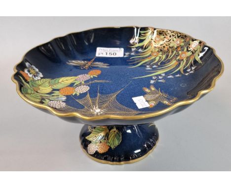 Carlton Ware Art Deco tazza in the 'spiderweb' pattern. 23cm diameter approx.  (B.P. 21% + VAT)