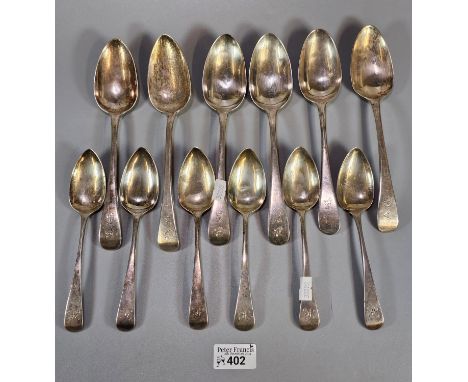 Collection of 18th and 19th century silver spoons. 18.1 troy oz approx. (B.P. 21% + VAT)