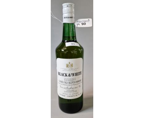 Bottle of Buchanan's Black and White Old Scotch Whisky. 26 2/3 fl oz.  (B.P. 21% + VAT)