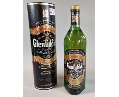 Bottle of Glenfiddich pure malt Scotch Whisky, special reserve. 1 Litre. In tubular box.  (B.P. 21% + VAT)