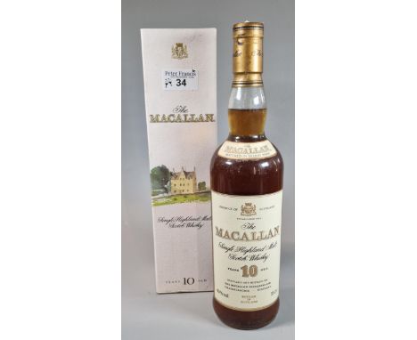 Bottle of The Macallan single Highland malt Scotch Whisky, 10 years old. 70cl. In original box. Full and sealed.  (B.P. 21% +
