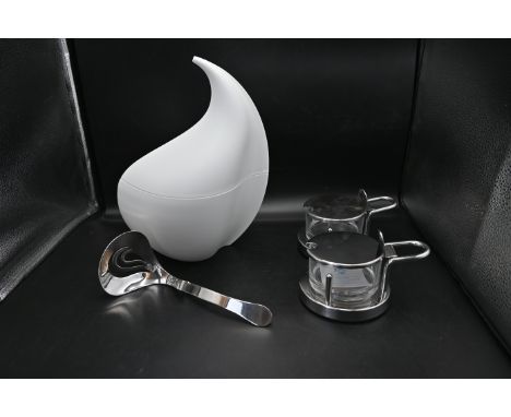 Alessi Nunziatella Mozzarella set with stainless steel ladle together with 2x parmesan cheese cellar (one is new)