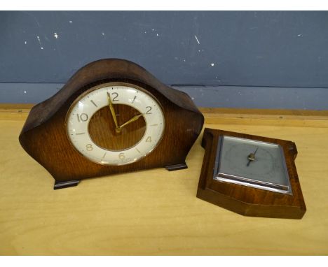 Smiths mantle clock with key and wall barometer&nbsp;