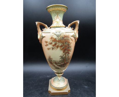 Royal Worcester 1885&nbsp; hand painted vase 28cmH (looks like the base has been glued back on)&nbsp;