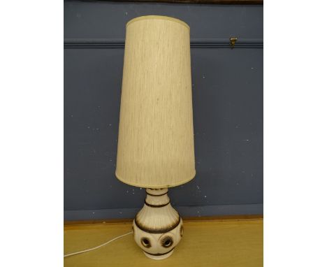 Mid century West German style pottery lamp with shade&nbsp;