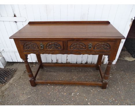 Oak Old Charm 2 drawer console table H81cm W107cm D43cm approx&nbsp;