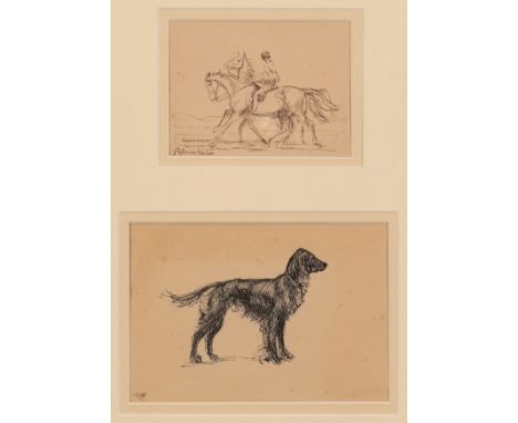 GEORGE SPENCER WATSON (1869-1934) A sketch of the artist's wife, Hilda, on horseback depicted facing away from the artist, ho