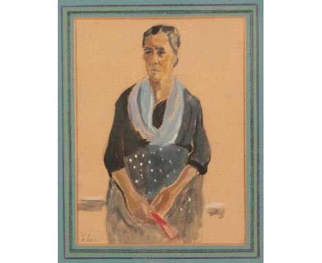 *VIOLET MADELEINE JOSETTE 'JO' JONES (1894-1989) 'Heredia, Carmella's Mother, Granada' three quarter length portrait of a Spa