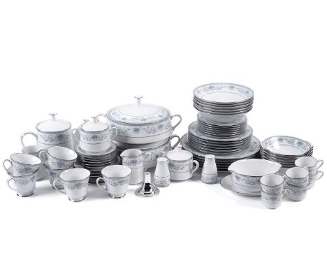 A Noritake 'Blue Hill' pattern tea and dinner service, including: a tea pot, tureens and covers, coffee cups, teacups, a sauc
