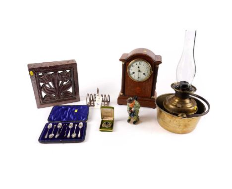 A selection of 19th Century and later collectibles, including: a set of six Victorian silver teaspoons, by John Aldwinckle &a
