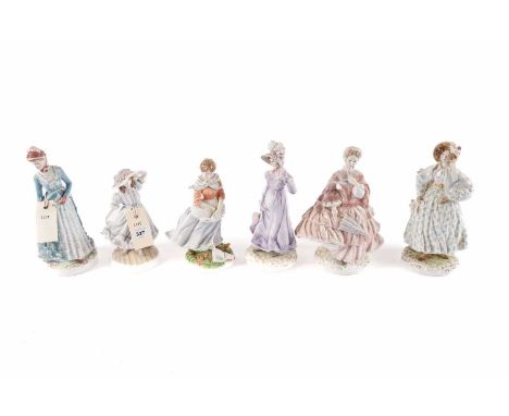 A collection of Royal Worcester ceramic figures of ladies, comprising: Old Country Ways ‘A Farmer’s Wife’, limited edition no