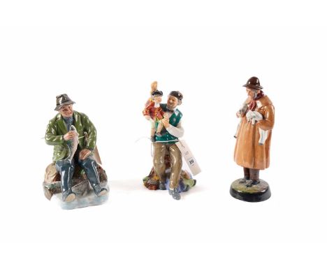 A collection of decorative Royal Doulton figures, comprising of: ‘The Puppet Maker’, HN 2253; ‘Lambing Time’, HN 1890; ‘A Goo