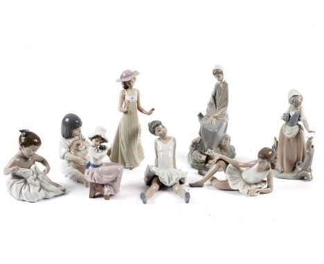 Eight assorted Nao figurines, including: 1337 ‘My Blanky’, 1158 ‘Gentle Breeze’ and others.