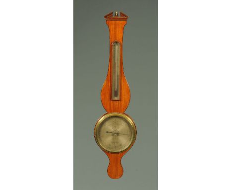 A 19th century mahogany banjo barometer, by Cattely &amp; Co., 81 Holborn, London.  Height 96 cm.  
