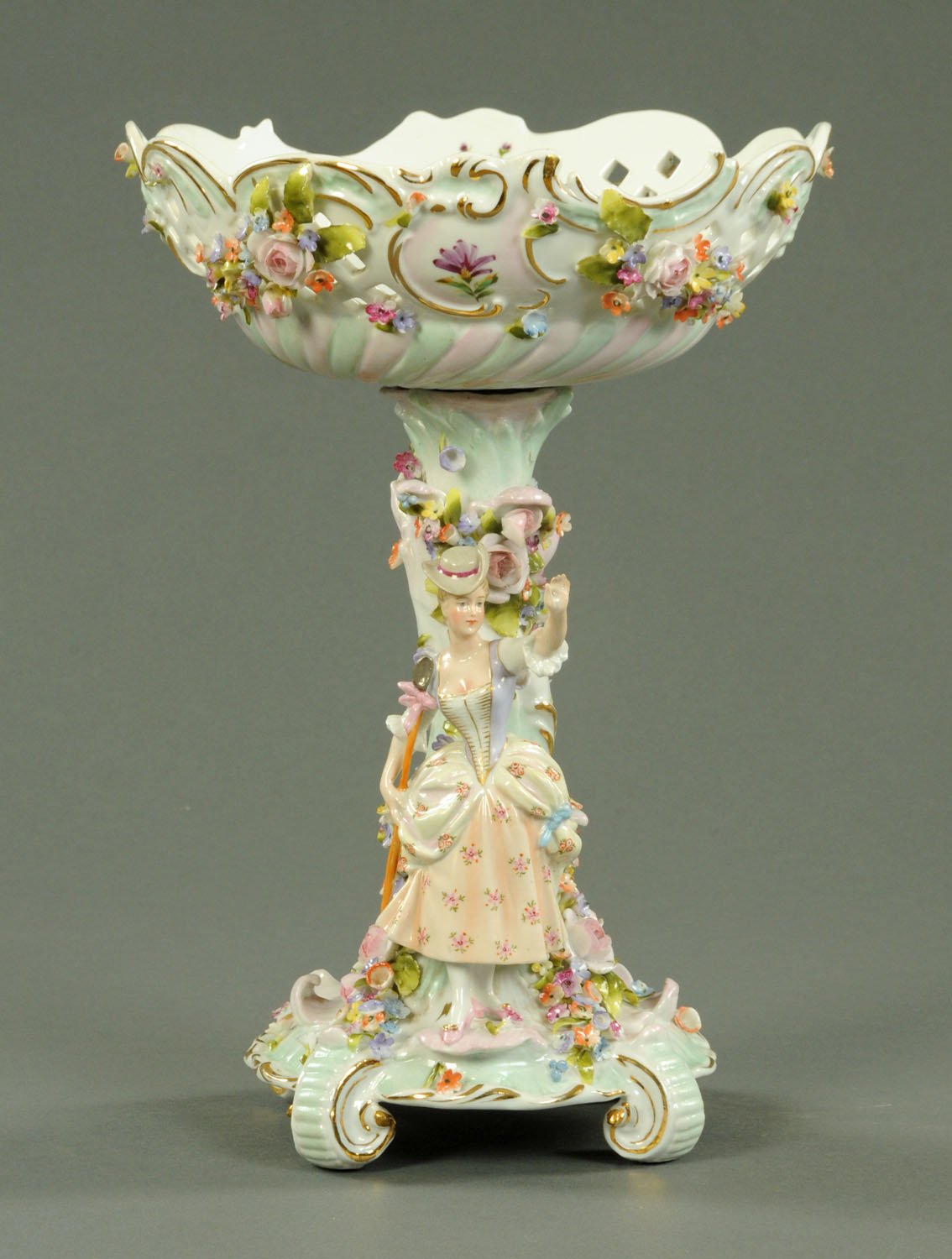 A Sitzendorf porcelain table centre piece, early 20th century, the ...