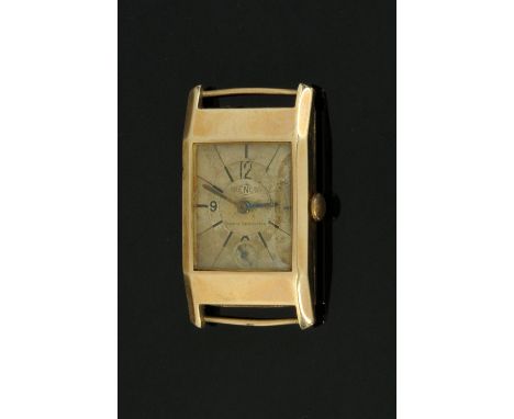 A gentleman's Denco 9 ct gold cased Art Deco wristwatch, the case by Dennison, Birmingham 1934, the dial with subsidiary seco