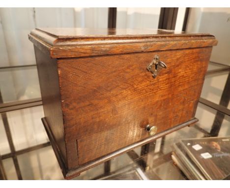 Wooden tea caddy with key