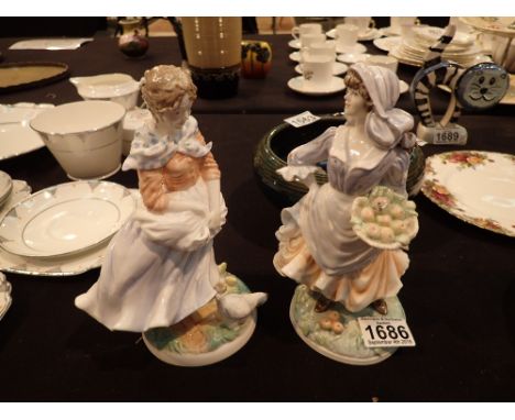 Two limited edition Royal Worcester figurines Rosie Picking Apples and a Farmers Wife 