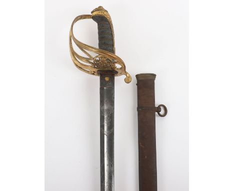 1845 Pattern Victorian Infantry Officer's Sword, Blade by HENRY WILKINSON, PALL MALL, LONDON No 15032 etched with the crowned