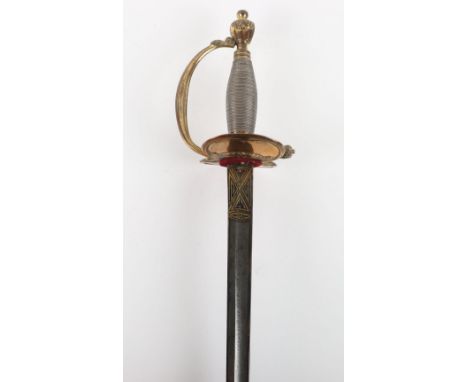 1796 Pattern Infantry Officers’ Presentation Sword of the Workington Local Militia, regulation polished blade finely etched, 
