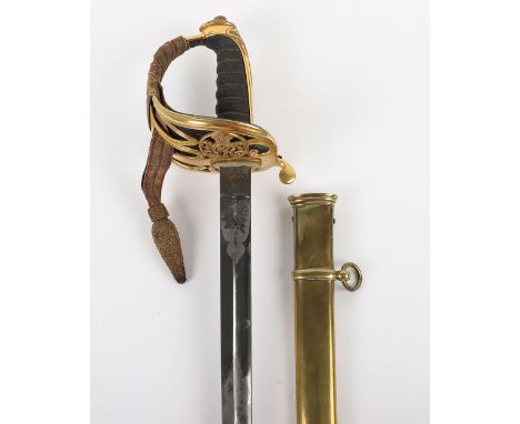 Fine 1845 Pattern Infantry Officer’s Sword by STOHWASSER Conduit St LONDON, signed regulation single edge blade etched with c