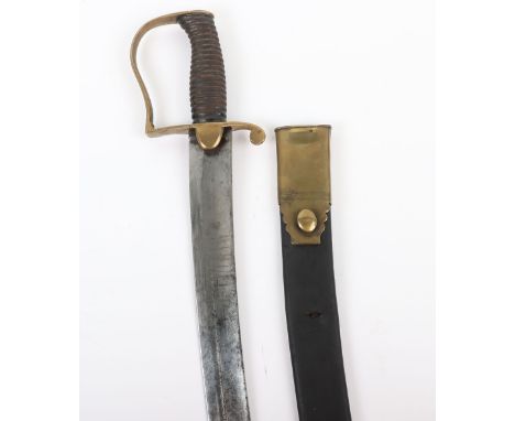 Late 19th Century Trooper’s Sword, Probably for Mounted Artillery, curved single edge blade cut with a broad fuller, brass st