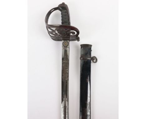 Very Fine Victorian 1827 Pattern Presentation Sword of the Derbyshire Rifle Volunteers, regulation blade by Henry Wilkinson, 